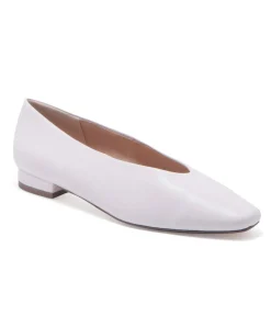 Chelsea Crew White Leather Slick Flats
