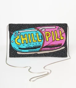 Chill Pill Beaded Clutch