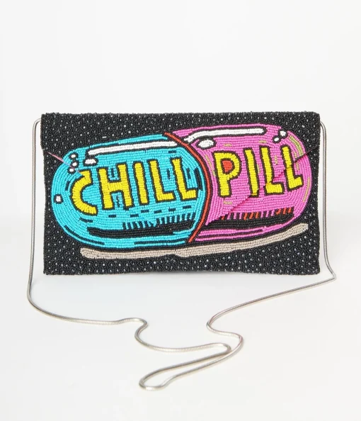 Chill Pill Beaded Clutch
