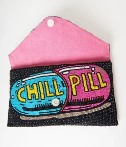 Chill Pill Beaded Clutch