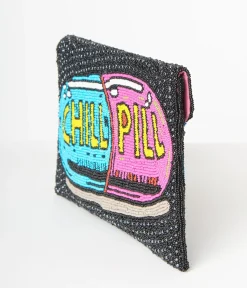 Chill Pill Beaded Clutch