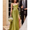 Cinderella Divine Chartreuse Liquid Satin Prom Gown