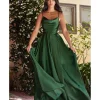 Cinderella Divine Emerald Liquid Satin Prom Gown