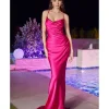 Cinderella Divine Fuchsia Satin Fitted Slip Bridesmaid Gown