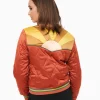 Classic Rock Couture 1970s Burnt Orange Rising Sun Chainstitch Bomber Jacket