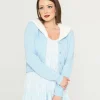 Collectif Light Blue & Faux Fur Collar Cardigan