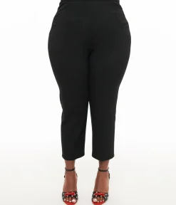 Collectif Plus Size 1950s Black Nora Capri Pants