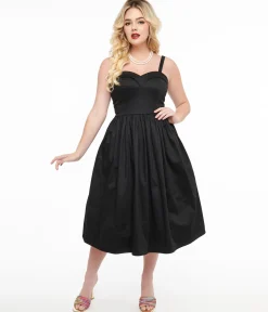 Collectif 1950s Black Kiana Swing Dress