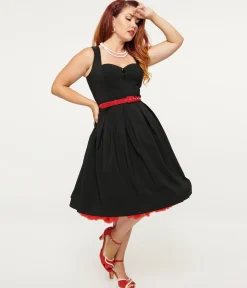 Collectif 1950s Black Patty Midi Dress