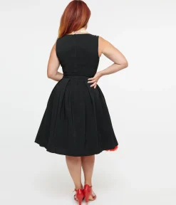 Collectif 1950s Black Patty Midi Dress