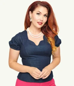 Collectif 1950s Denim Odrie Blouse