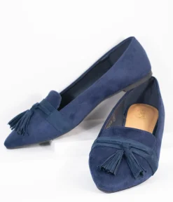 Dark Navy Blue Suede Tassel Loafer