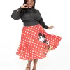 Disney Mickey & Friends Collection by Unique Vintage Plus Size Red & White Polka Dot Mickey Mouse Vivien Swing Skirt