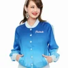 Disney Princess collection by Unique Vintage Cinderella Blue Ombre Long Sleeve Bomber Jacket