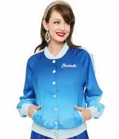Disney Princess collection by Unique Vintage Cinderella Blue Ombre Long Sleeve Bomber Jacket