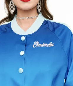 Disney Princess collection by Unique Vintage Cinderella Blue Ombre Long Sleeve Bomber Jacket
