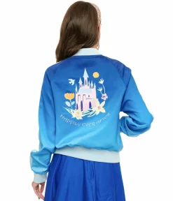 Disney Princess collection by Unique Vintage Cinderella Blue Ombre Long Sleeve Bomber Jacket