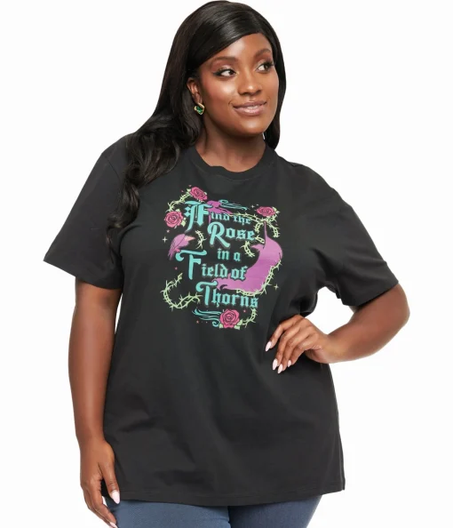 Disney Princess Collection by Unique Vintage Black Sleeping Beauty Unisex Graphic Tee