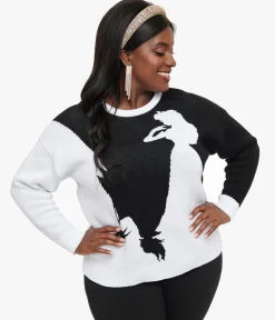 Disney Princess collection by Unique Vintage Plus Size Black & White Maleficent Aurora Sweater