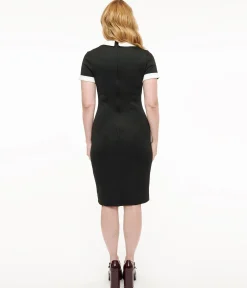 Dolly & Dotty 1950s Black & White Toni Wiggle Dress