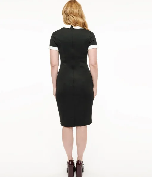 Dolly & Dotty 1950s Black & White Toni Wiggle Dress