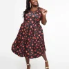 Dolly & Dotty 1950s Red Lip & Cherry Amanda Swing Dress
