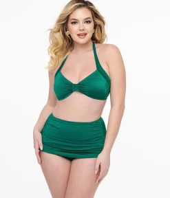 Esther Williams 1950s Dark Green Two Piece Bikini Set