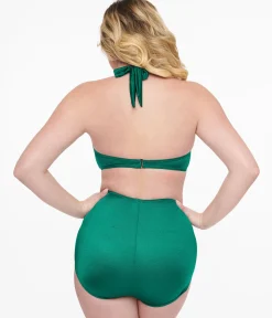 Esther Williams 1950s Dark Green Two Piece Bikini Set