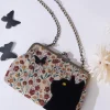 Floral Black Cat Handbag