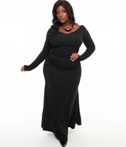 Foxblood Black Morticia Maxi Dress
