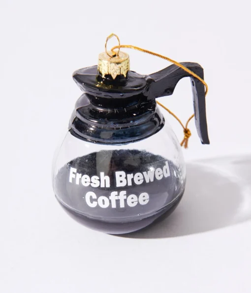 Fresh Brewed Coffee Pot Glass Ornament