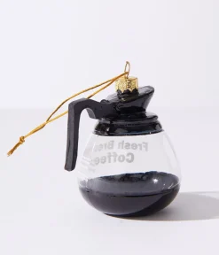 Fresh Brewed Coffee Pot Glass Ornament