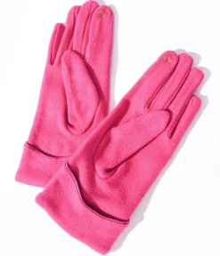 Fuchsia Scallop Cuffed Gloves
