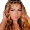 Gold & Clear Rhinestone Cap Headpiece