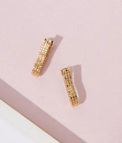 Gold Box Chain Earrings
