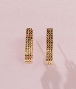 Gold Box Chain Earrings