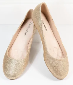 Golden Glitter Ballet Flats