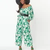 Green & Ivory Floral Jumpsuit