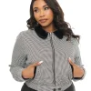 Hell Bunny Plus Size 1940s Black & White Houndstooth Teddy Jacket