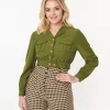 Hell Bunny 1940s Green Ravenswood Jacket