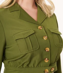 Hell Bunny 1940s Green Ravenswood Jacket