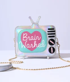 Holographic Brain Washed TV Crossbody Bag