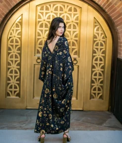 Jennafer Grace Black & Gold Celestia Caftan
