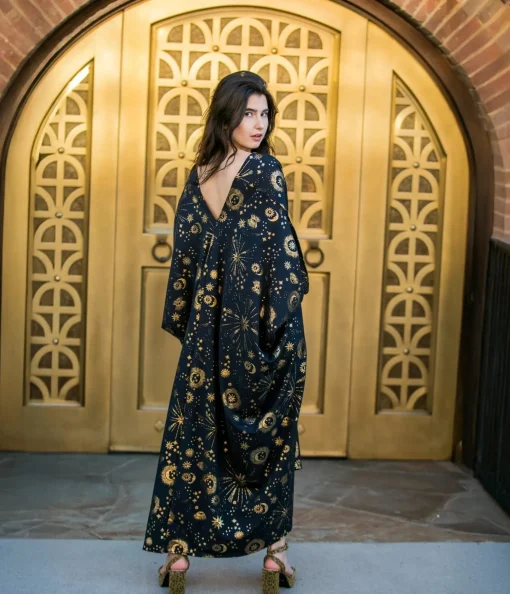 Jennafer Grace Black & Gold Celestia Caftan