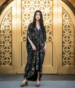 Jennafer Grace Black & Gold Celestia Caftan