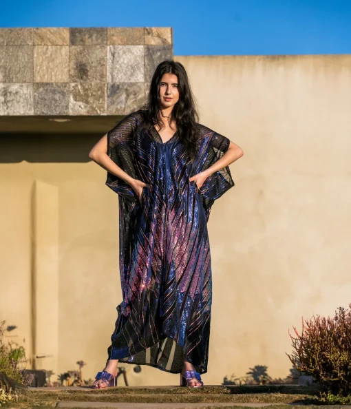 Jennafer Grace Midnight Lotus Sequin Caftan