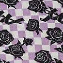 Lavender & White Checkered Rose Shift Dress