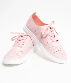 Light Pink Perforated Sneakers