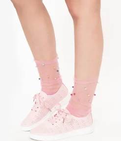 Light Pink Perforated Sneakers