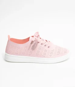Light Pink Perforated Sneakers